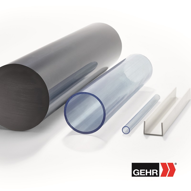 GEHR PVC-U Hexagonal rods SW 30 mm dark grey