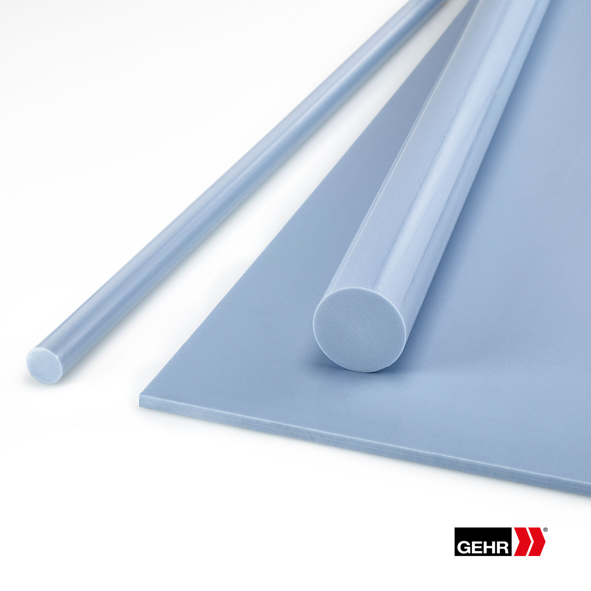 GLIDE-GEHR POM-10PE Plaques 1000 x 40 mm bleu clair