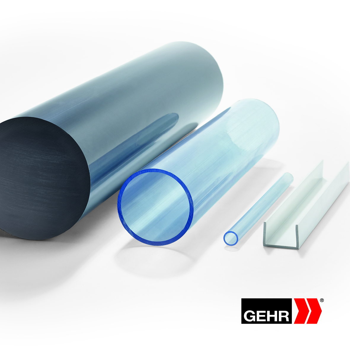 GEHR PVC-U square tubes 100 x 100 x 2.5 mm dark grey