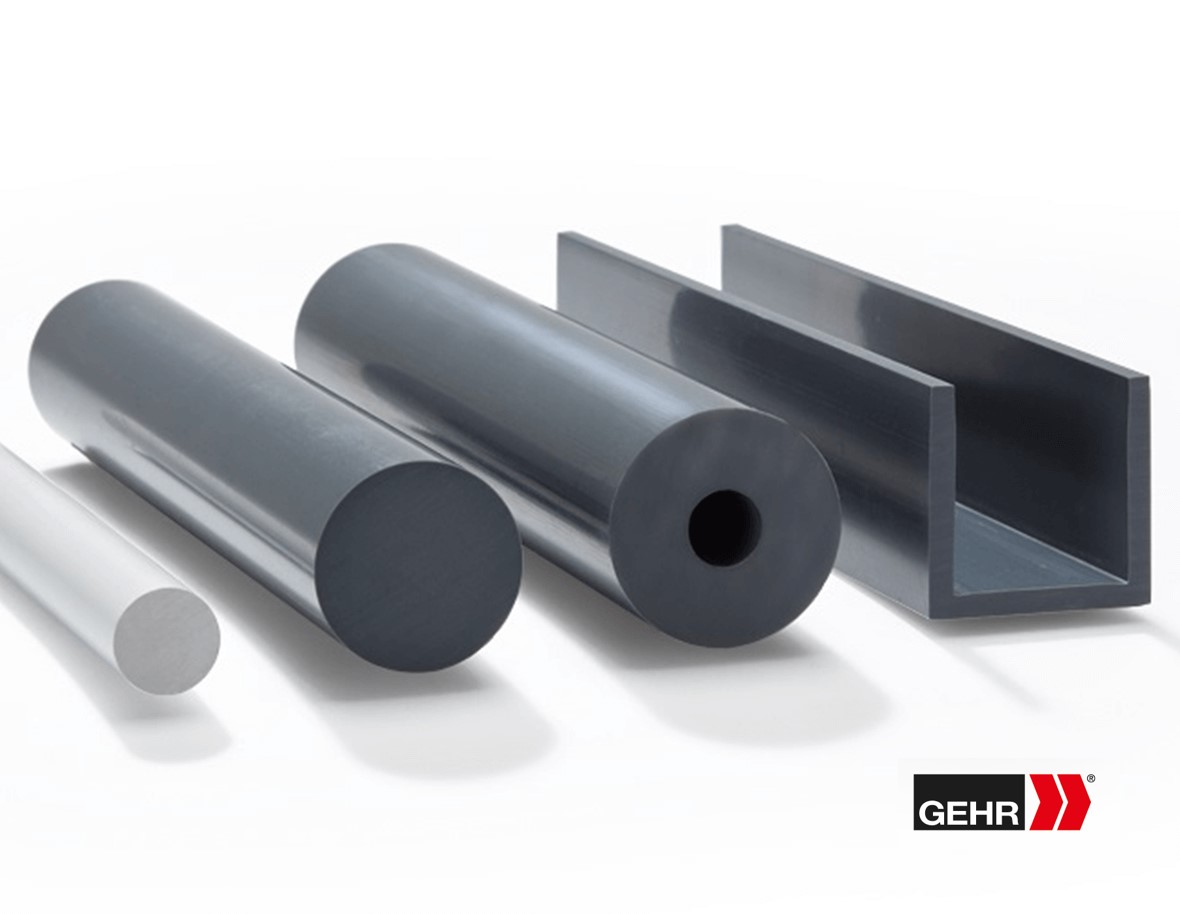 GEHR PVC-C Round Rods 40 mm light grey