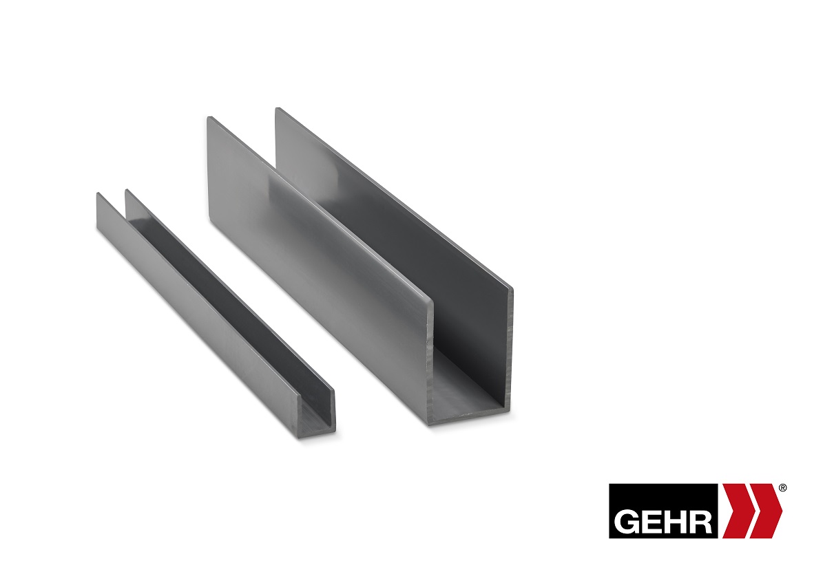 GEHR PVC-U U-Profiles 13 x 15 x 1.5 mm dark grey